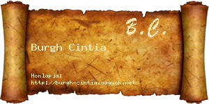 Burgh Cintia névjegykártya